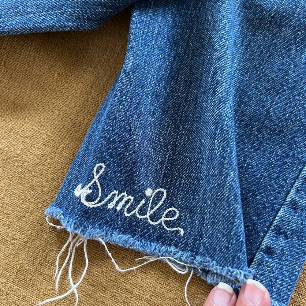 SEZANE brut sexy denim with custom embroidery- size 25 - great condition - Picture 10 of 15
